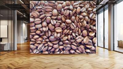 Close up roasted coffee beans background Wall mural