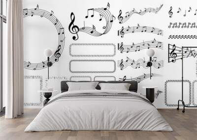 set of music note frame and line divider Wall mural