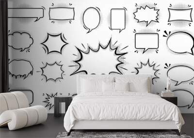 set of speech bubble frame banner label Wall mural