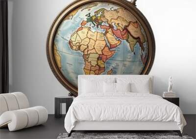 A vintage globe showcasing a detailed map of Africa and surrounding continents, emphasizing geography and exploration. Wall mural