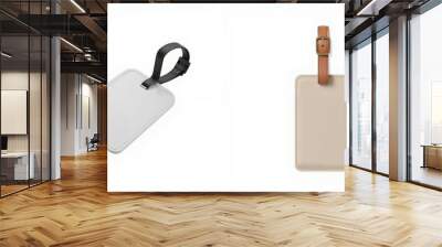 Luggage tags, white isolate background Wall mural