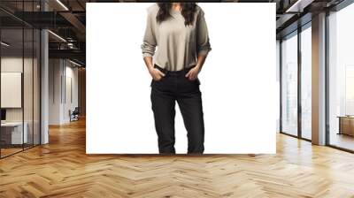 A casual style woman Isolated Wall mural