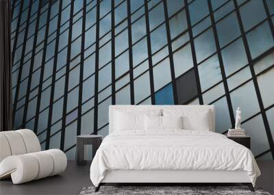 modern glass building and blue sky Wall mural