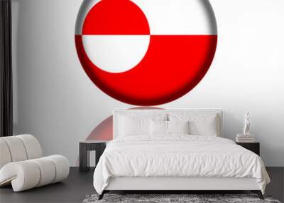 greenland flag sphere 3d rendering Wall mural