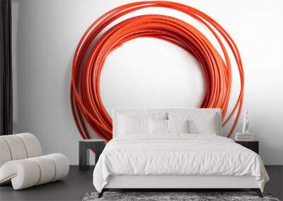 red electric wire isolated on white background Wall mural