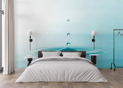 Water droplets on surface water background Wall mural