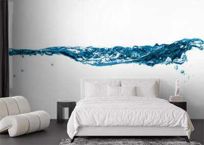 water splash and bubbles isolated on white background Wall mural