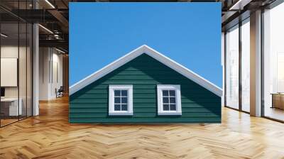 Green house and white roof with blue sky in sunny day Wall mural