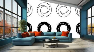 Abstract minimal circular designs isolated on white background. Vector illustration. Wall mural