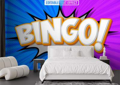 Bingo editable text effect 3d style template Wall mural