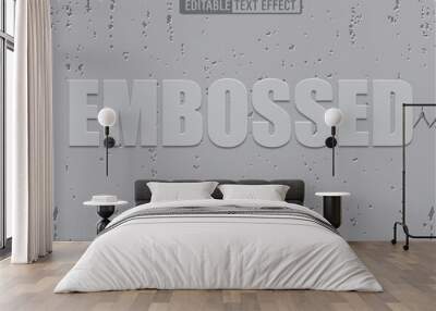 Editable 3d text style effect - Embossed text effect Template Wall mural