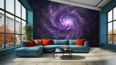 A vibrant spiral galaxy showcasing cosmic beauty and celestial phenomena. Wall mural