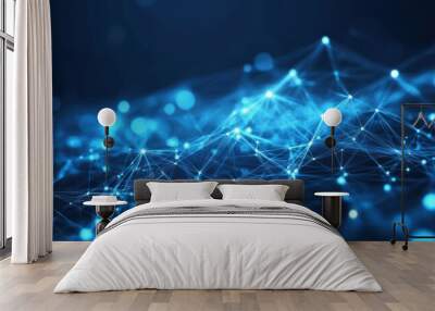 Abstract Blue Network Wall mural