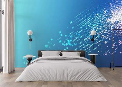 Abstract gradient background with dynamic pixel-like elements. Wall mural