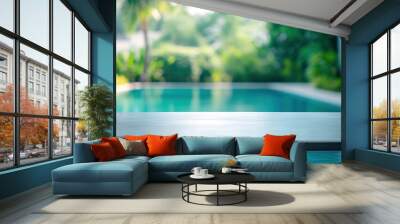 Blurred Poolside View Wall mural