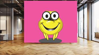 Cartoon concept background happiness face expression display. Isolated vector illustration Wall mural