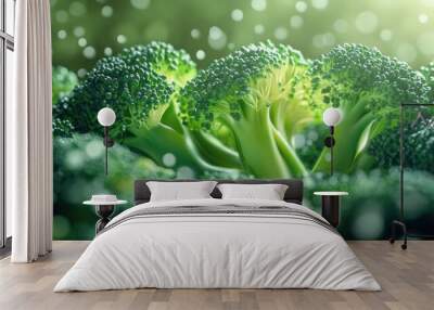 Close-up of Fresh Green Broccoli Wall mural