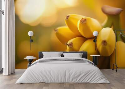 Closeup of a Bunch of Ripe Bananas Wall mural