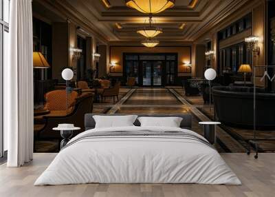 Elegant Hotel Lobby with Luxurious Decor Wall mural