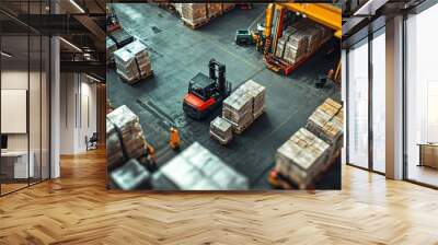 Forklift in Warehouse Wall mural