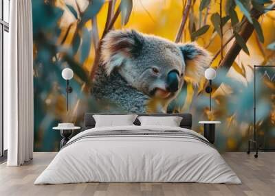 Koala in the Eucalyptus Tree Wall mural