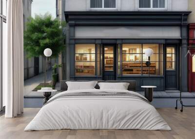 Photorealistic outdoor exterior storefront environment on the side of the highway Wall mural