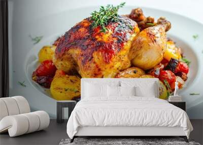 Roasted Chicken with Vegetables Wall mural