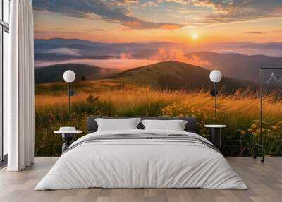 Sunrise Over Mountain Ranges Wall mural