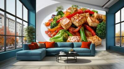 Tofu Stir-fry with Vegetables Wall mural