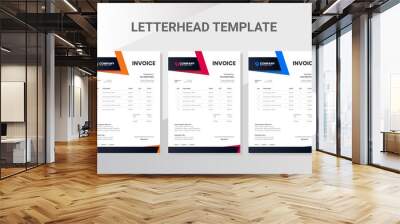 Business company invoice template Wall mural