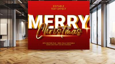 Merry christmas editable text effect Wall mural