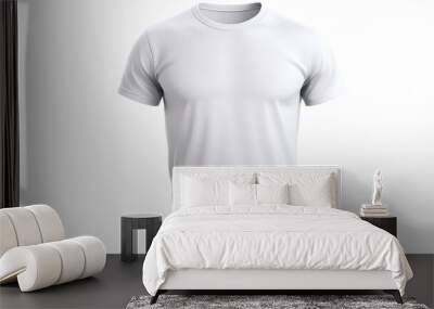 White T-Shirt Fashion: Simple Style with a Clear Backdrop Wall mural