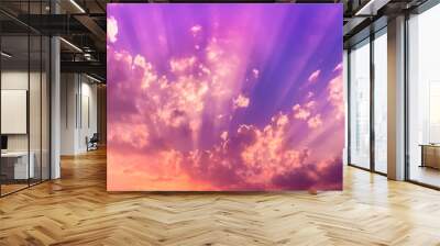 sunset light beam cloud Wall mural