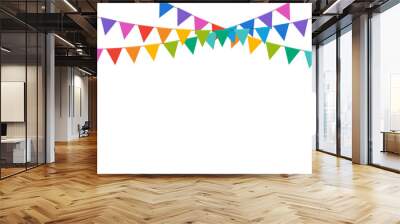 Carnival garland with colorful flags isolated on white background. festival decoration concept. Wall mural