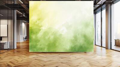 A gentle and soothing abstract background, showcasing watercolor textures in delicate pastel green and yellow hues. Ideal for a variety of design projects, from art to digital media. Wall mural