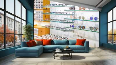 beautiful glasses on the display shelf Wall mural