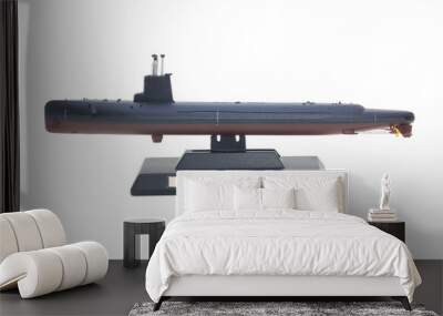 World war II submarine model toy isolate on white background Wall mural