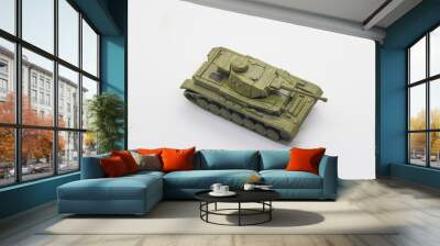 World war II tank toy isolate on white background Wall mural