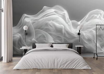 Abstract image with white dynamic swirling lines. Wall mural