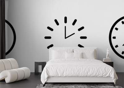 Set of wall clocks with black frame    Wall mural