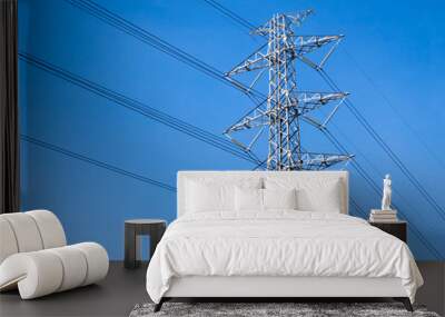 high voltage post,electric pole,Power poles,High voltage power p Wall mural