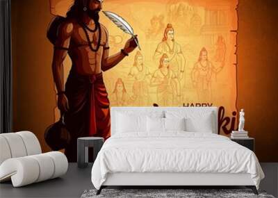 Happy Valmiki Jayanti, Valmiki teaching his disciples in the scenes from the Ramayana 
 Wall mural