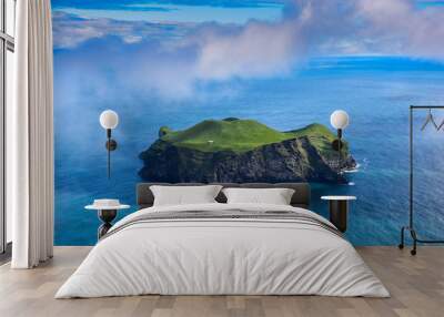 Aerial view of beautiful small island in Iceland Wall mural