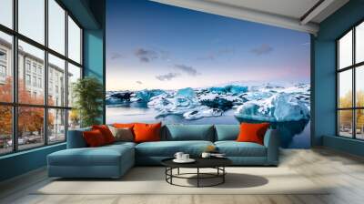 icebergs floating in jokulsarlon glacier lake Wall mural