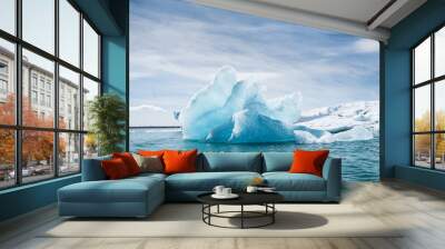 Jokulsarlon glacier ice lagoon, Iceland Wall mural