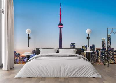 Toronto city skyline at night, Ontario, Canada Wall mural