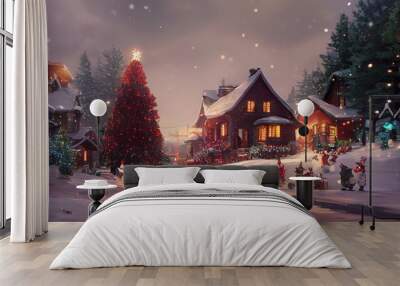 christmas celebration in winter Wall mural