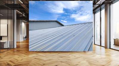 Metal roof in industrial building and construction. Wall mural