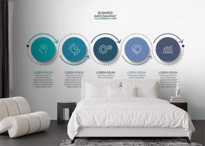 Business data visualization. timeline infographic icons designed for abstract background template milestone element modern diagram process technology digital marketing data presentation chart Vector Wall mural