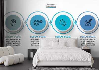 Business data visualization. timeline infographic icons designed for abstract background template milestone element modern diagram process technology digital marketing data presentation chart Vector Wall mural